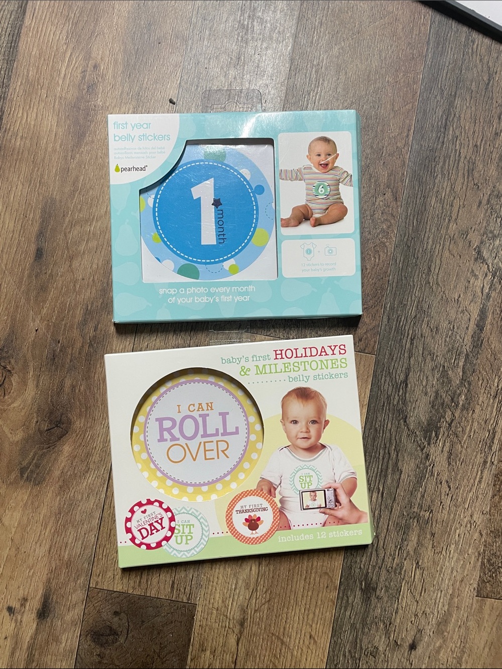 Pearhead Blue & Pastel Baby Milestone Sticker Sets